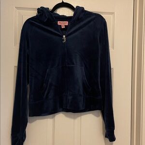 Juicy Couture Navy Velour Tracksuit Hoody & Shorts Set